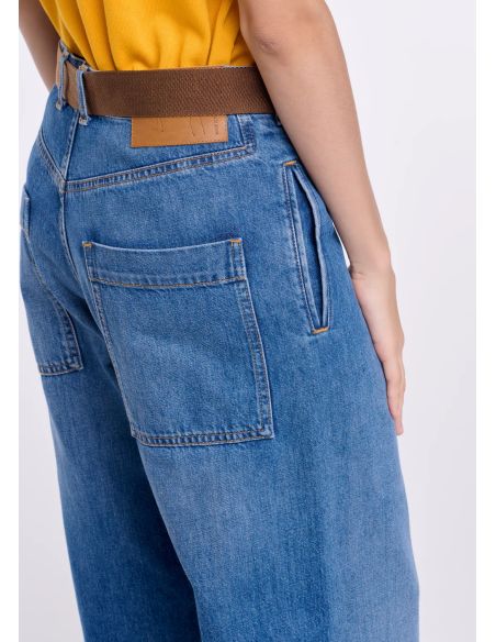 JEAN DROIT CEINTURE INDIGO