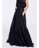 JUPE LONGUE EN ORGANZA NOIR