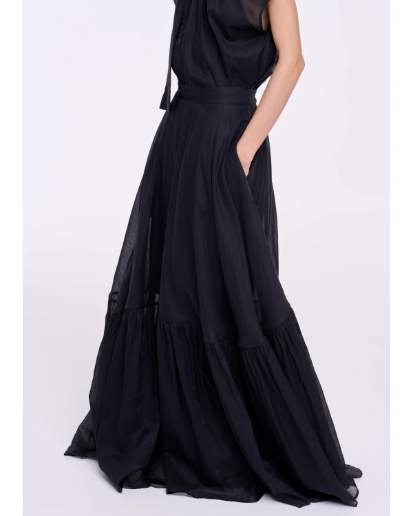 LONG SKIRT ORGANZA BLACK