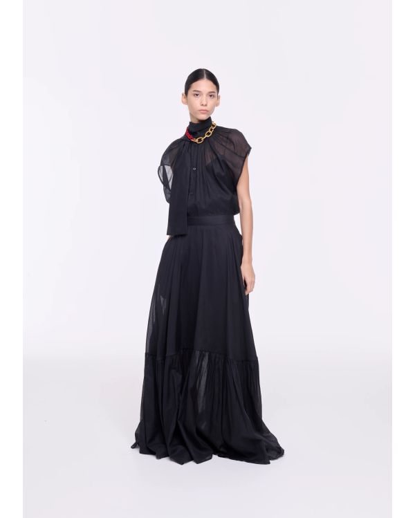 LONG SKIRT ORGANZA BLACK 2