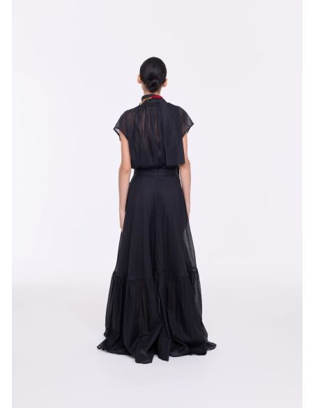 LONG SKIRT ORGANZA BLACK