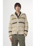 CARDIGAN FRANK CROCHET GREEN STRIPE