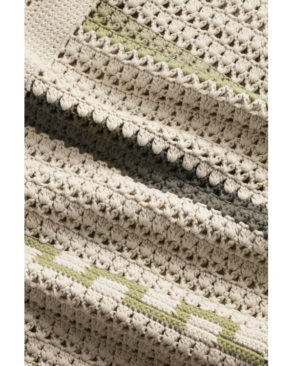 CARDIGAN FRANK CROCHET GREEN STRIPE