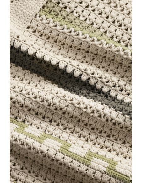 CARDIGAN FRANK CROCHET GREEN STRIPE