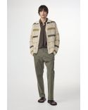 CARDIGAN FRANK CROCHET GREEN STRIPE