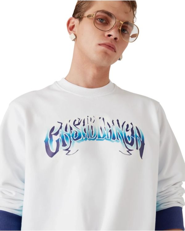 SWEATSHIRT BLUE FADE BLUE WHITE