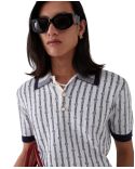 MONOGRAM POLO SHIRT WHITE NAVY