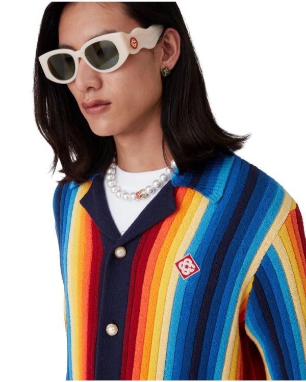 GRADIENT STRIPE TOWELLING JACKET