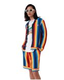 VESTE GRADIENT STRIPE TOWELLING MULTICOLOUR