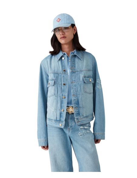 VESTE EN JEAN AVEC GRAFFITIS