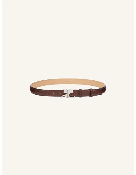 BELT AC LEATHER DARK BROWN