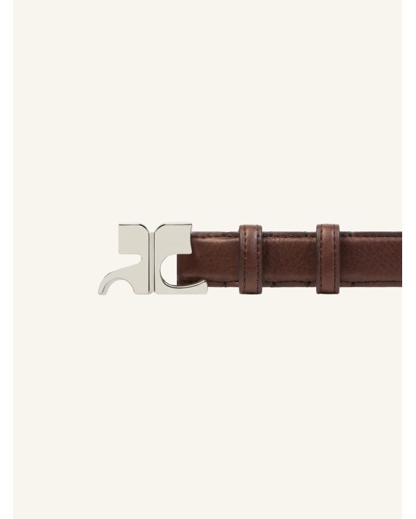 CEINTURE AC EN CUIR MARRON FONCE
