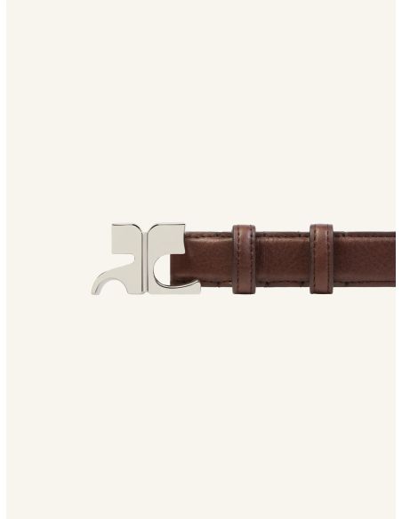BELT AC LEATHER DARK BROWN