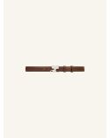 BELT AC LEATHER DARK BROWN