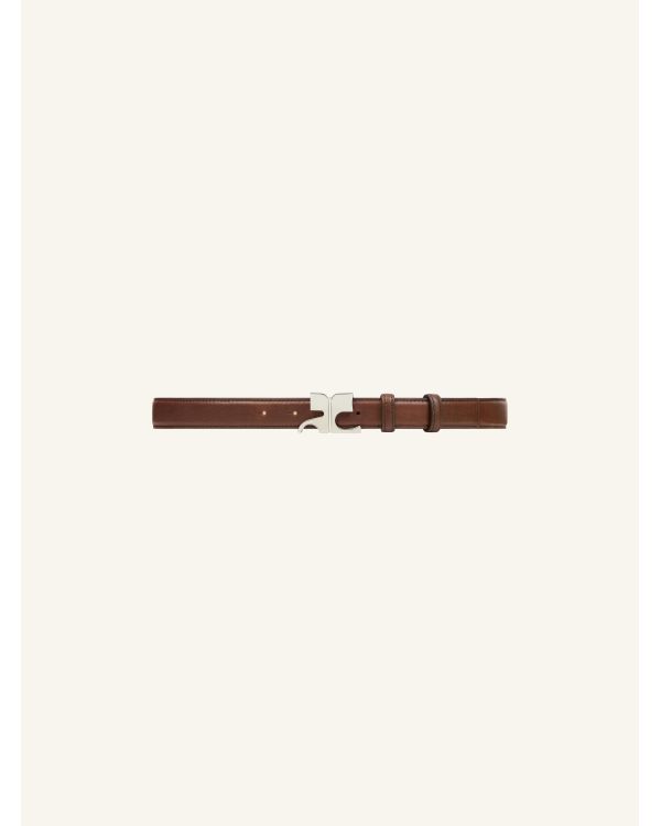BELT AC LEATHER DARK BROWN