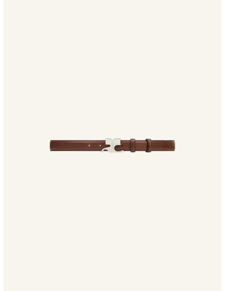 BELT AC LEATHER DARK BROWN