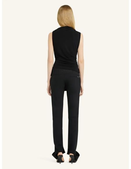 TOP DRAPED CREPE JERSEY BLACK