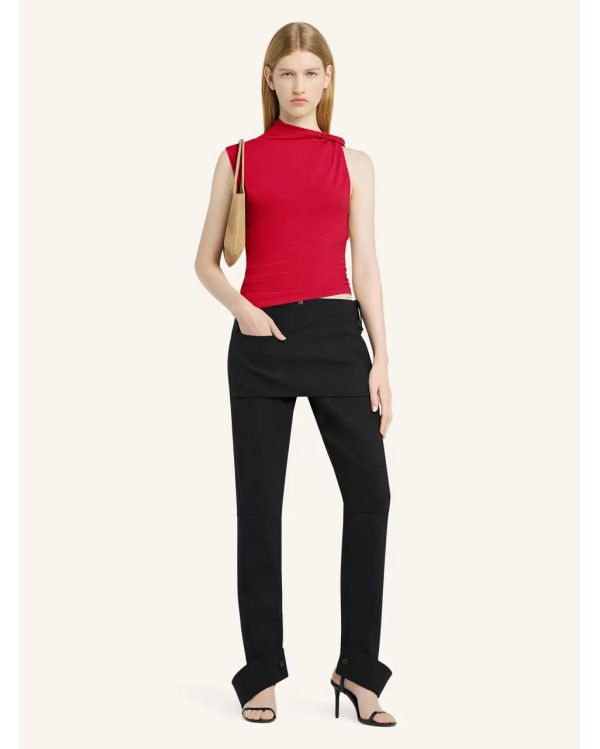 TOP DRAPPED CREPE JERSEY RUBY