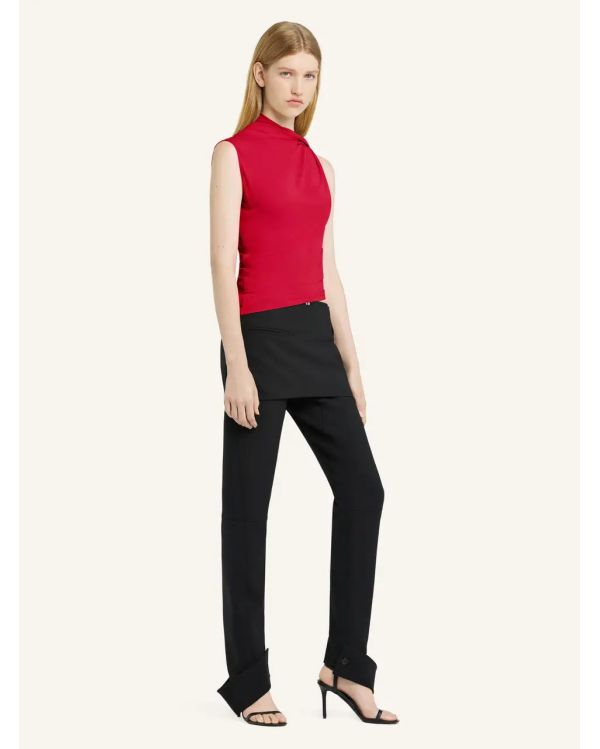 TOP DRAPPED CREPE JERSEY RUBY