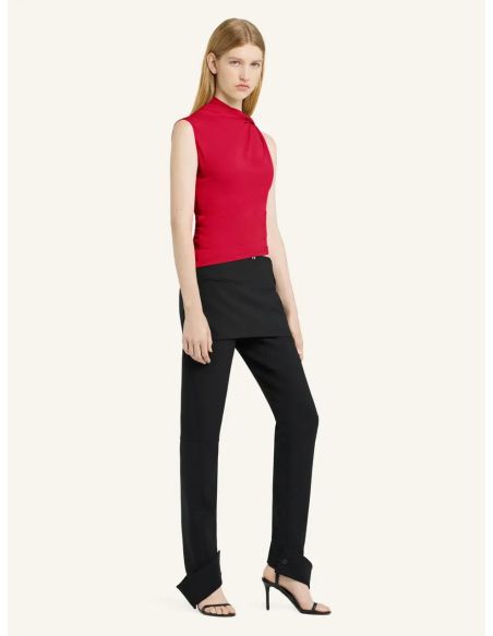TOP DRAPPED CREPE JERSEY RUBY
