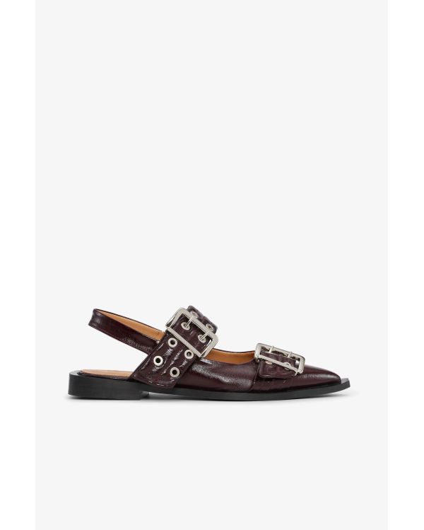 BALLERINES FEMININES A BOUCLE BURGUNDY