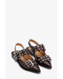 FEMININE BUCKLE BALLERINA NAPLACK BURGUNDY