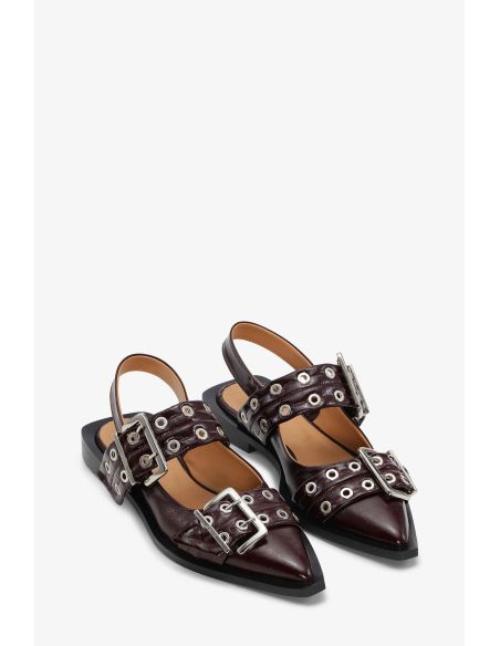 BALLERINES FEMININES A BOUCLE BURGUNDY