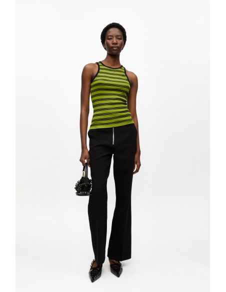 PANTALON CONTRECOLLE EN CREPE NOIR