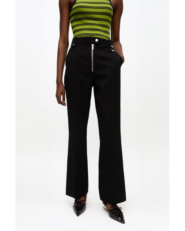 PANTALON CONTRECOLLE EN CREPE NOIR