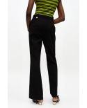 PANTALON CONTRECOLLE EN CREPE NOIR