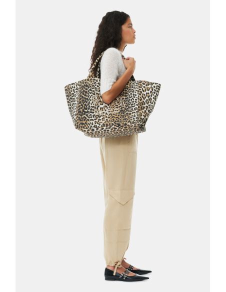 SAC OVERSIZED CANVAS TOTE LEOPARD 