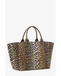 OVERSIZED BAG CANVAS TOTE LEOPARD
