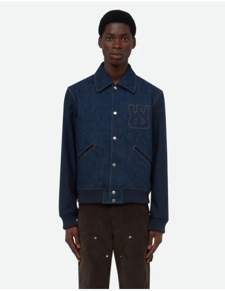ECHO DENIM VARSITY JACKET INDIGO