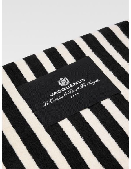 LA SERVIETTE RAYURES PRINT SUNSHADE STRIPES BEIGE BLACK