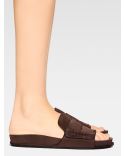MOCCASIN SANDALS DARK BROWN