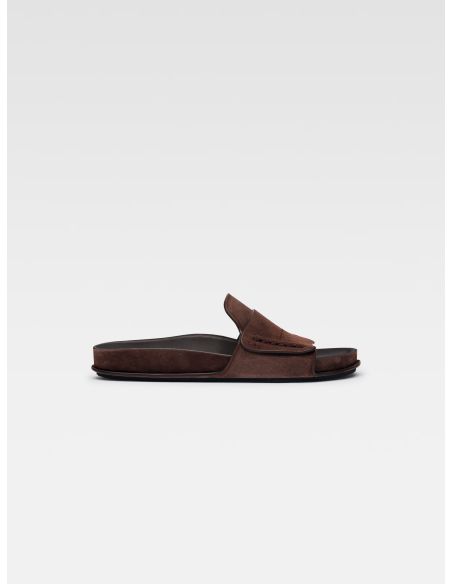 LES SANDALES MOCASSIN DARK BROWN