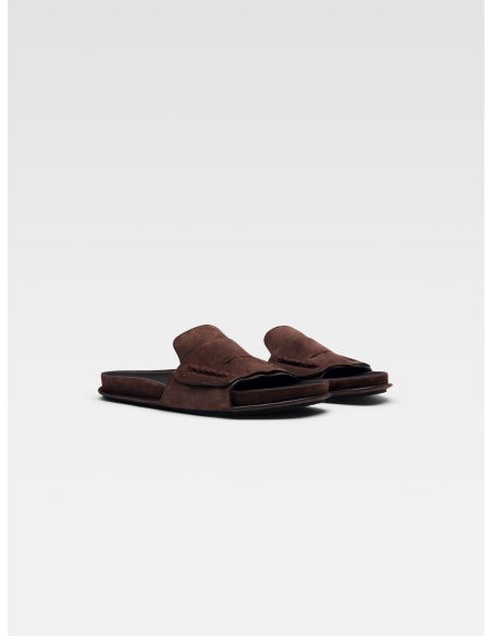 LES SANDALES MOCASSIN DARK BROWN
