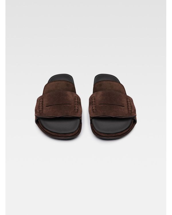 MOCCASIN SANDALS DARK BROWN