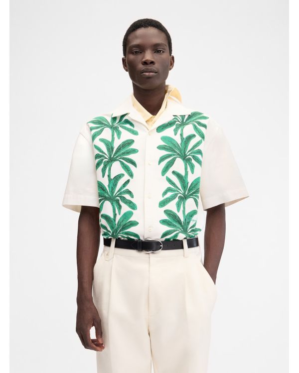 THE JEAN SHIRT PALMTREES WHITE GREEN