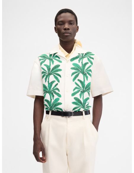 THE JEAN SHIRT PALMTREES WHITE GREEN