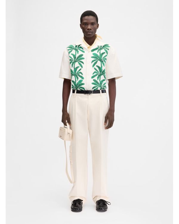THE JEAN SHIRT PALMTREES WHITE GREEN 2
