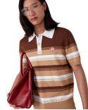STRIPE POLO SHIRT BROWN