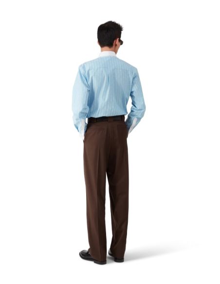 CHEMISE JACQUARD À RAYURES LAURIER BLEU