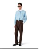 CHEMISE JACQUARD À RAYURES LAURIER BLEU