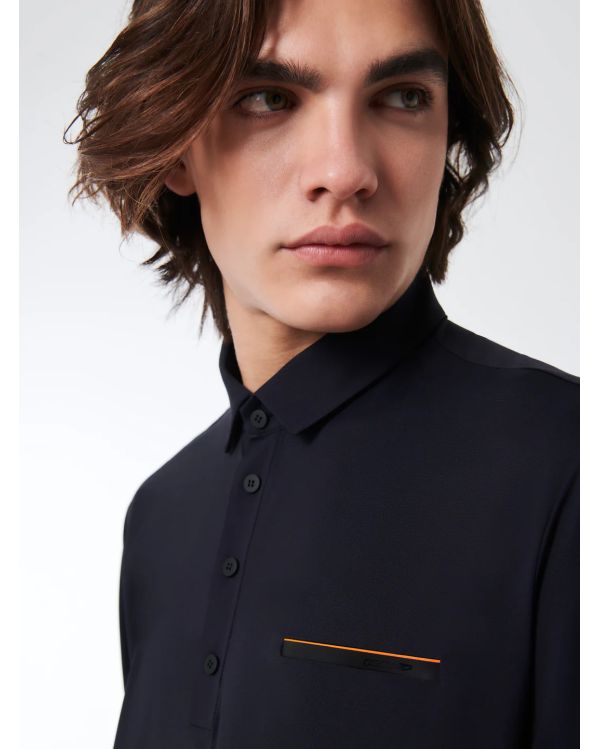 POLO OXFORD POCKET BLUE BLACK