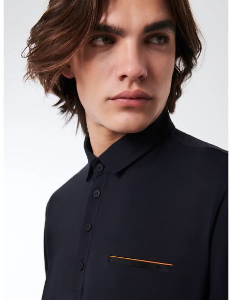 POLO OXFORD POCKET BLUE BLACK