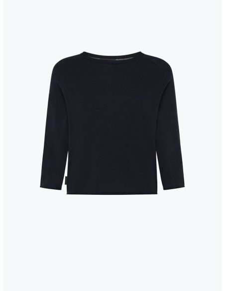 PULL MAXELL ROUND WOMAN KNIT BLUE BLACK