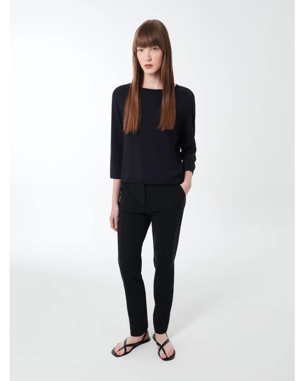 PULL MAXELL ROUND WOMAN KNIT BLUE BLACK 2