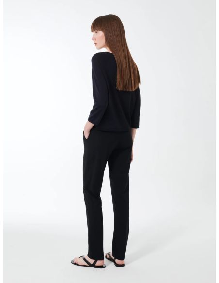 PULL MAXELL ROUND WOMAN KNIT BLUE BLACK