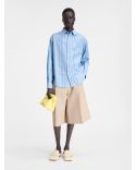 SIMON LOGO BUSINESS JACQUARD BLUE SHIRT
